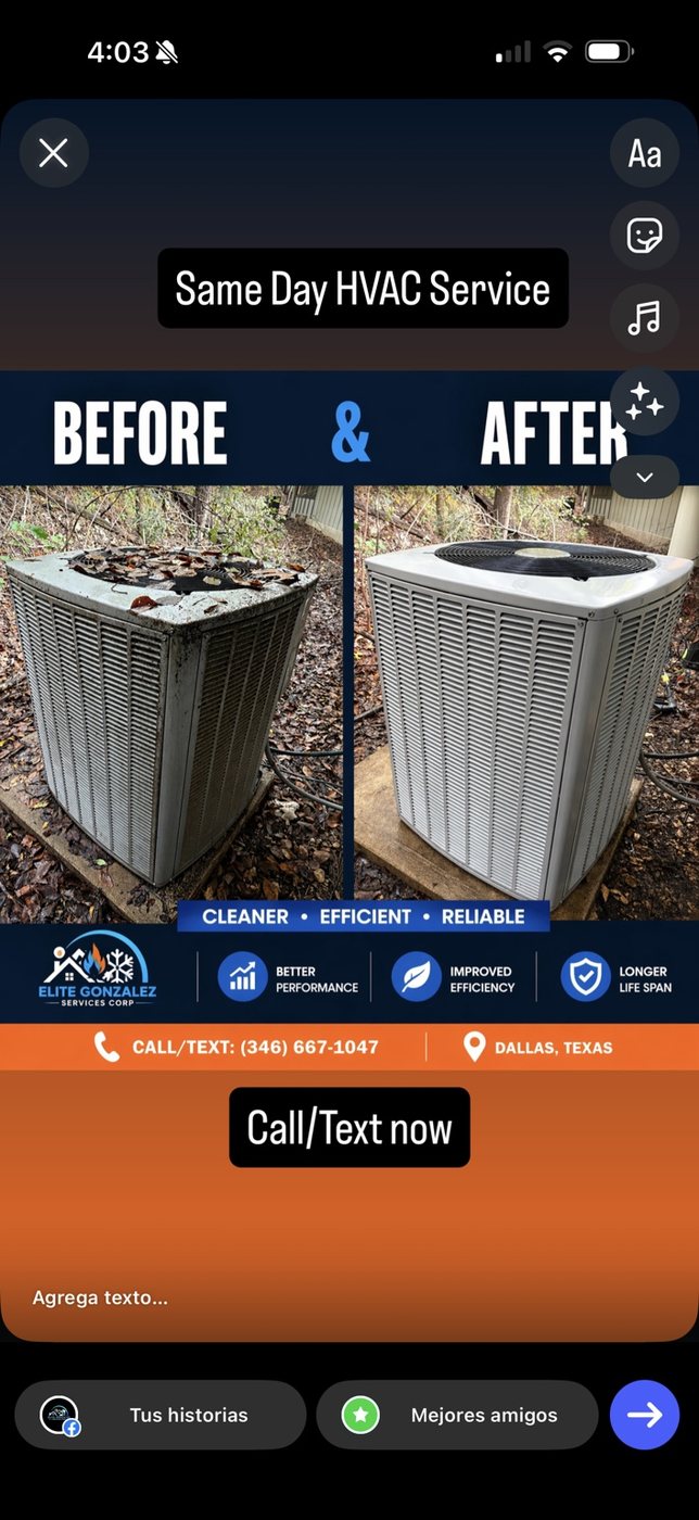 Before and after condenser service